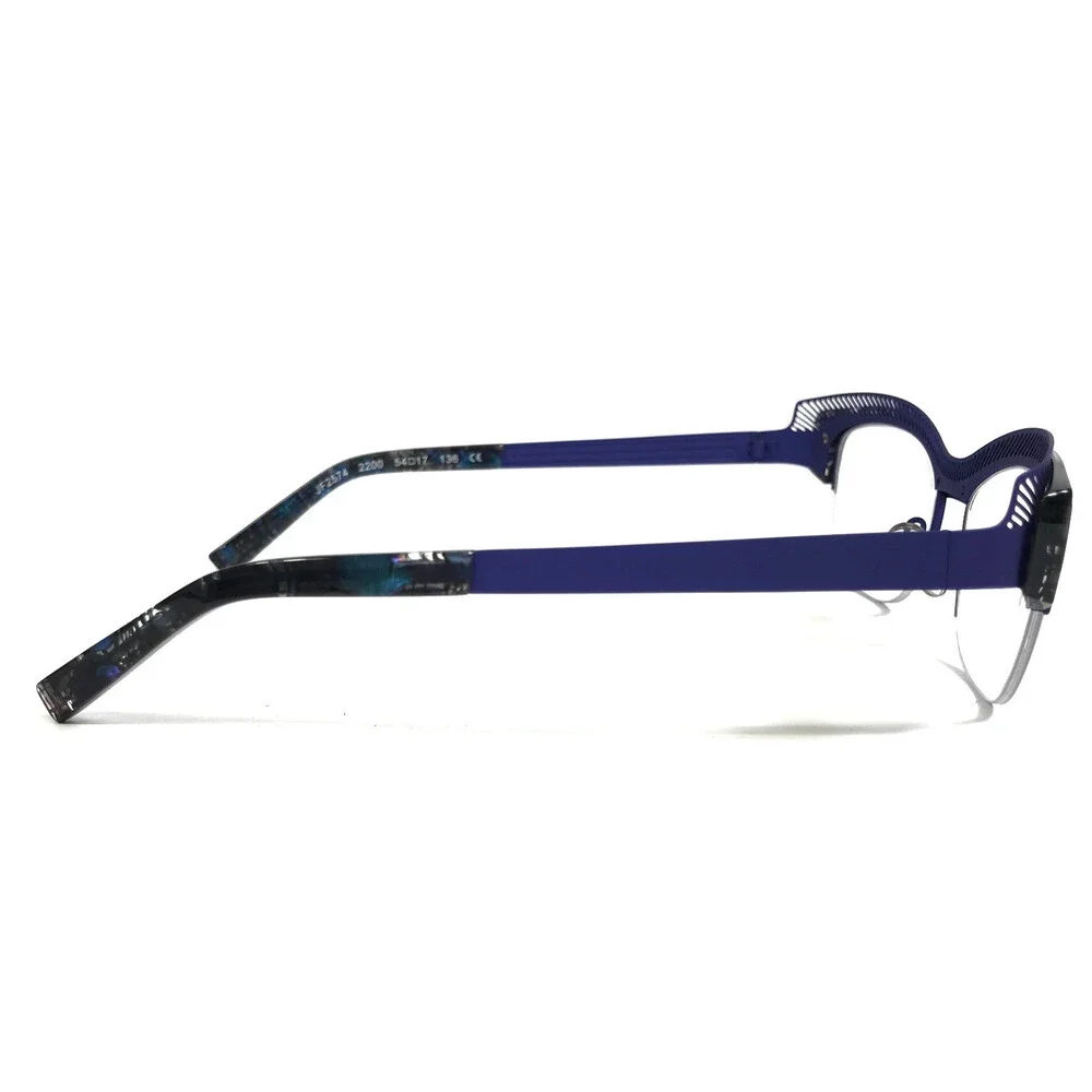 J.F. Rey Eyeglasses Frames JF2574 2200 Blue Gray Demi Cat Eye Half Rim 54-17-136